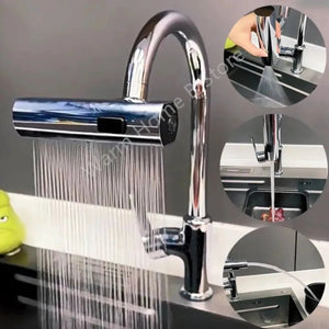 Kitchen Faucet Waterfall Outlet Splash Proof Universal 360° Rotating Bubbler 3 Modes Multifunctional Water Tap Nozzle Extension Aimak Store