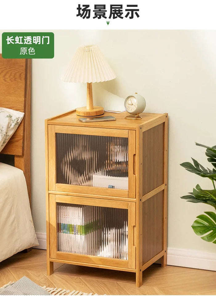 Modern Simple Storage Small Night Stand Household Bedside Table Solid Wood Bedchamber Large Capacity Home Furniture Aimak Store