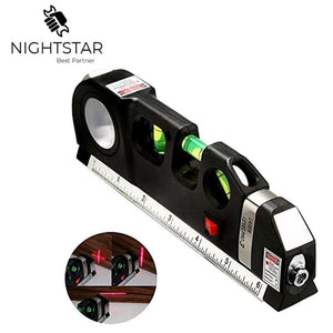 Laser Level Horizon Vertical Measure 8FT Aligner Standard and Metric Rulers Multipurpose Measure Level Laser Black Aimak Store