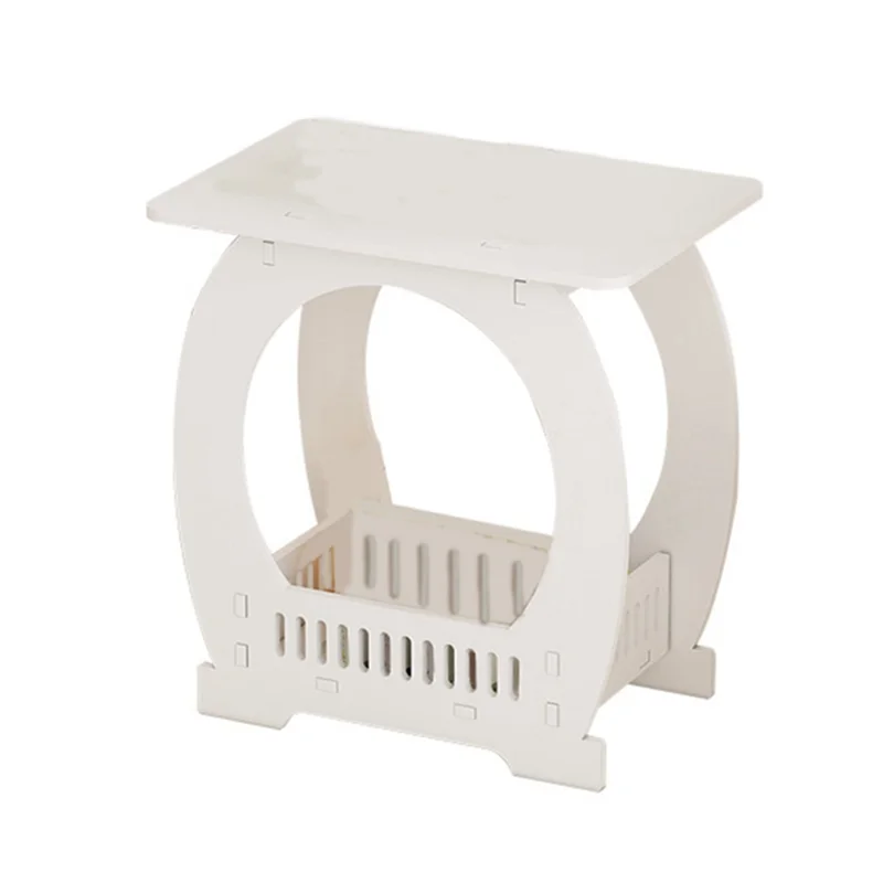 1 Piece Narrow Bedside Table White Nightstand With Storage Shelf Basket Slim Coffee Tables Small Spaces,Sofa Table New Aimak Store