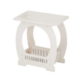 1 Piece Narrow Bedside Table White Nightstand With Storage Shelf Basket Slim Coffee Tables Small Spaces,Sofa Table New Aimak Store