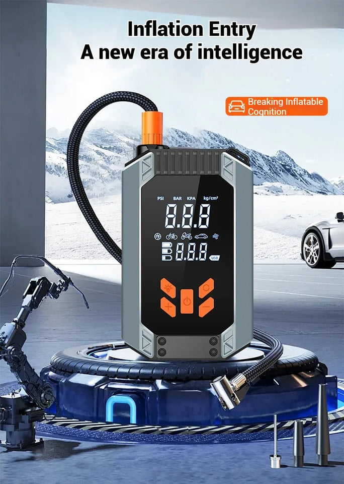 7 in 1 Car Tyre Inflator Inflatable Pump Electric Pump Car Jump Starter Battery Starting Portable Air Compressor Emergency Power Aimak Store