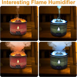 Volcano Flame Air Humidifier Light Ultrasonic Essential Oil Aroma Diffuser for Home Room Fragrance Jellyfish Mist Smoke Steamers Aimak Store