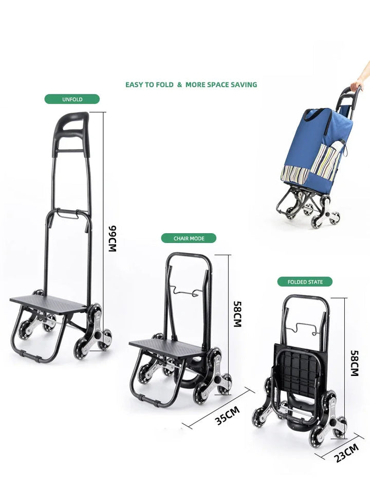 Light Grocery Shopping Trolley Household Climbing Stairs Folding Trailer Outdoor Travel Hand Pull Shopping Cart Aimak Store