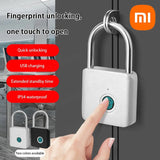 Xiaomi Smart Fingerprint Padlock IP54 Waterproof and Rust-proof Padlock Smart Electronic Anti-theft Password Lock Cabinet Drawer Aimak Store