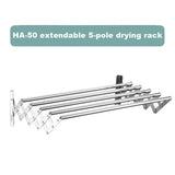 Foldable Clothes Drying Rack Wall-Mounted Clothes Towel Rack Corrosion Resistant Expandable Retractable Bathroom Laundry Rack Aimak Store