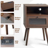 Wood Nightstand End Side Table with 1 Drawer for Living Room, Bedroom Aimak Store