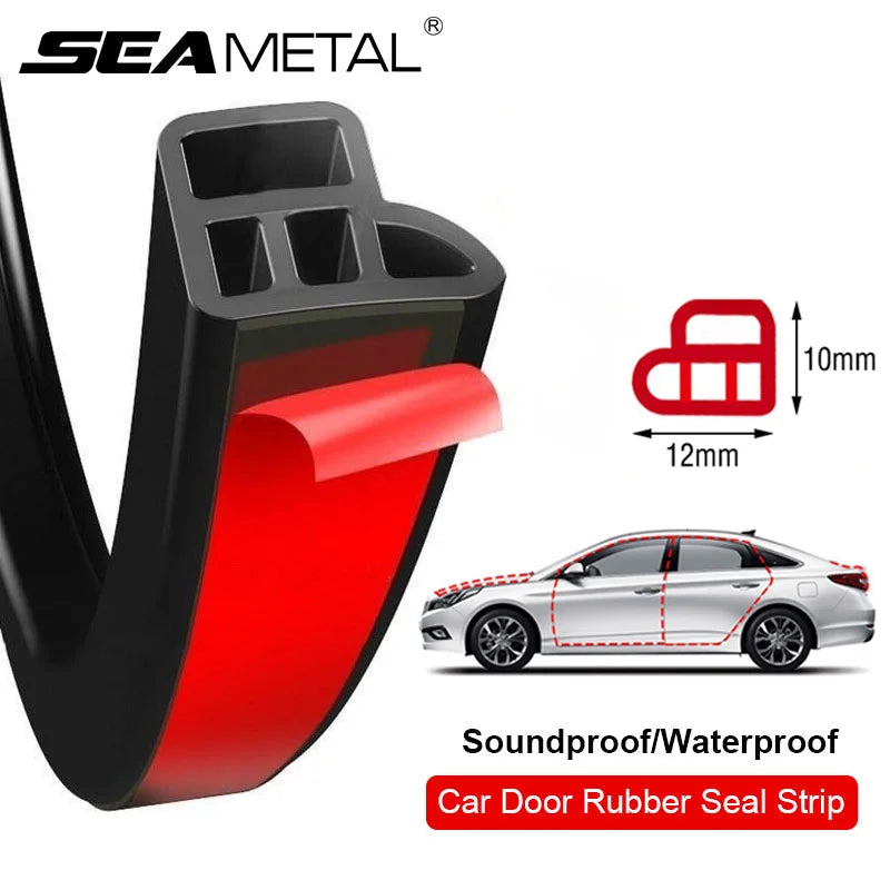 SEAMETAL Car Door Seal Strip Rubber Double Layer Sealing Protector Soundproof Waterproof Weather Strips for Car Door Hood Trunk Aimak Store