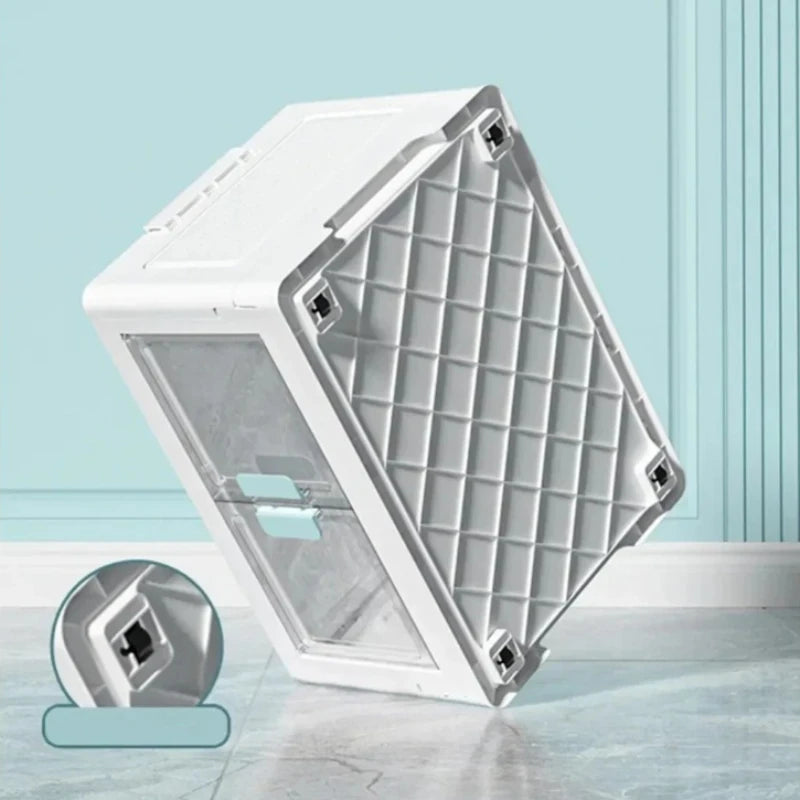 Foldable Storage Box Large Capacity Sundries PP Organizer Bedroom Transparent Stackable Toy Snacks Sorting Bin Closet Organizer Aimak Store