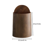 Wood Grain Bathroom Garbage Can With Swing Top Lid Large Capacity Rotating Design Detachable Waste Bin Dustbin Aimak Store