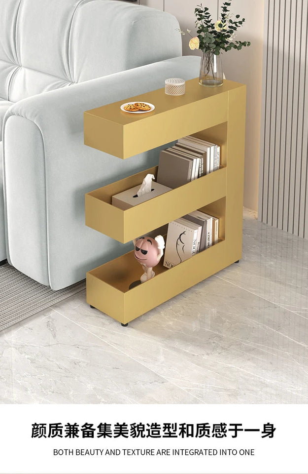 Nordic Space-saving Iron Art Coffee Table Home Living Room Furniture Gap Bookshelf Floor-to-ceiling Bay Window Storage Rack Aimak Store