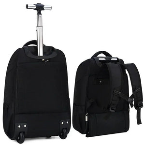 Men Trolley Backpack Shoulders Travel Bag with Wheels 24 Inch Students Rolling Luggage Business Trolley Large Capacity Suitcases Aimak Store