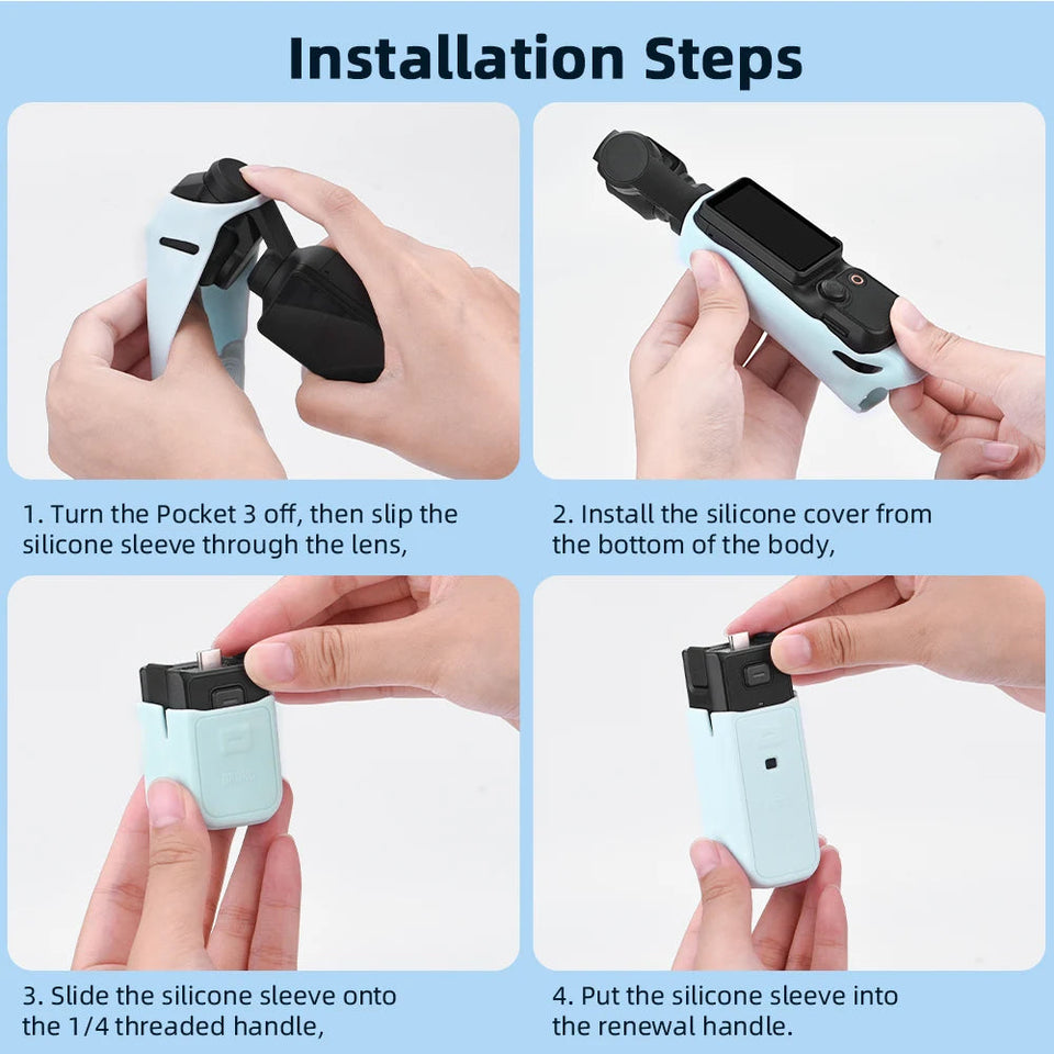 Case for DJI OSMO Pocket 3 Silicone Protective Cover Anti-Scratch Lens Cap Protector for Pocket3 Case Camera Shell Accessories Aimak Store