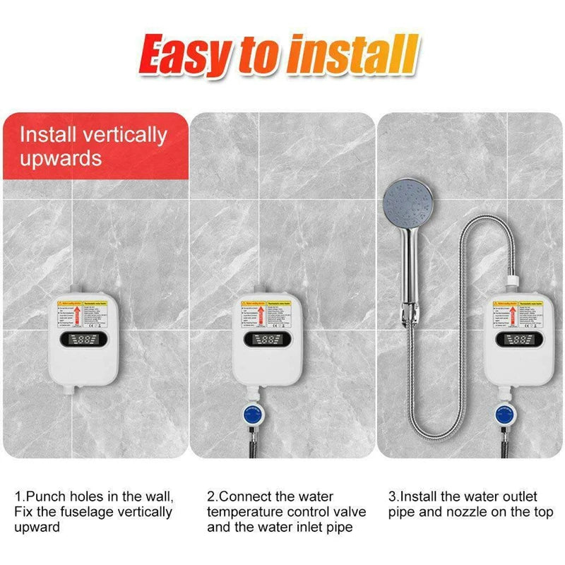 Heater for home Electric Tankless 3500W Mini Instant Hot Water Heater Kitchen Faucet Tap Heating 3 Seconds Instant Heating