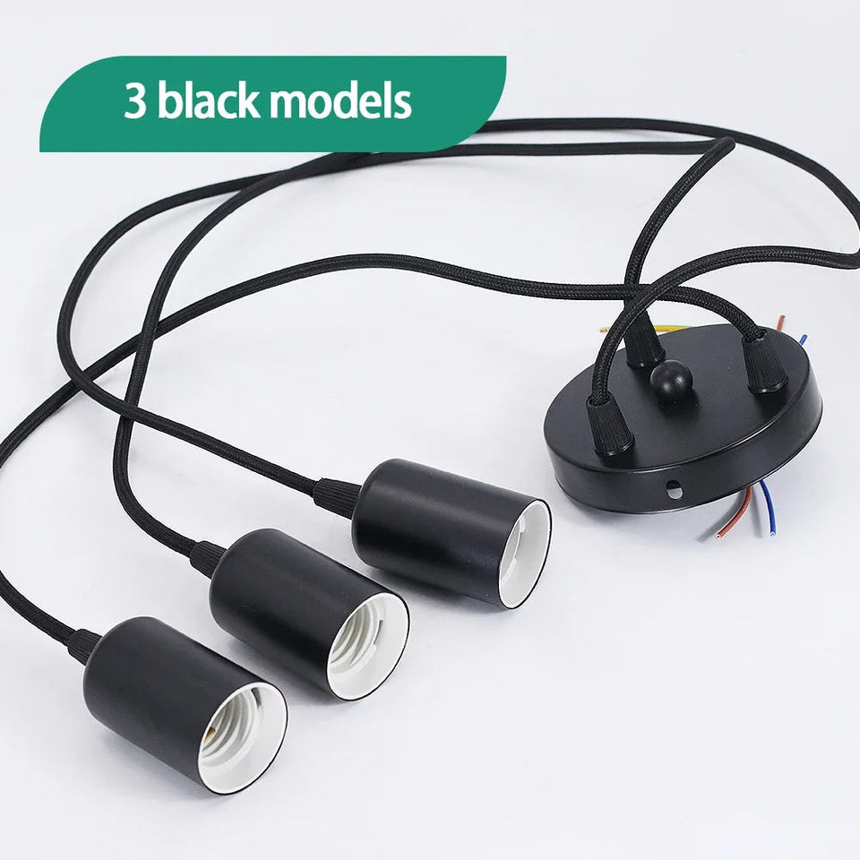 Linear Pendant Lights E27 Simple Black/white/silver 90-260v Bar Cafe Indoor Lighting Fixtures Decoration Hanging Lamp Restaurant Aimak Store