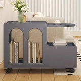 Movable Side Table with Storage Rack Cream Style End Table for Sofa Coffee Table Bedroom and Living Room Aimak Store
