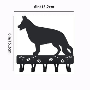 1pc German Shepherd Key Rack Dog Leash Hanger - 9 inch/ 6 inch Wide Metal Wall Art Wall hanging Towel Rack Coat Home Decor Aimak Store