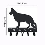 1pc German Shepherd Key Rack Dog Leash Hanger - 9 inch/ 6 inch Wide Metal Wall Art Wall hanging Towel Rack Coat Home Decor Aimak Store
