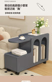 Movable Side Table with Storage Rack Cream Style End Table for Sofa Coffee Table Bedroom and Living Room Aimak Store