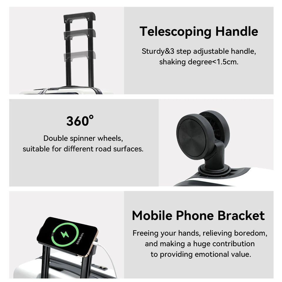 20 Inch Cabin Suitcase Front Opening Spinner Wheel Travel Rolling Luggage For Men Women Trolley Case With TSA Lock,USB Charging Aimak Store