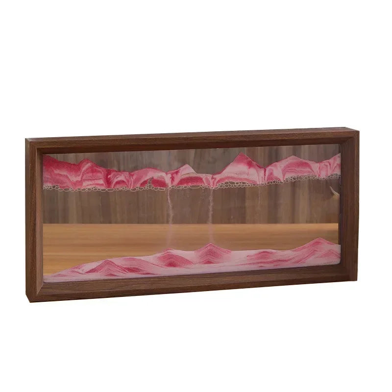 3D Sandscape Moving Sand Art Picture Wooden Frame Quicksand Liquid Hourglass Craft Flowing Sand Painting Office Home Decor Gifts Aimak Store