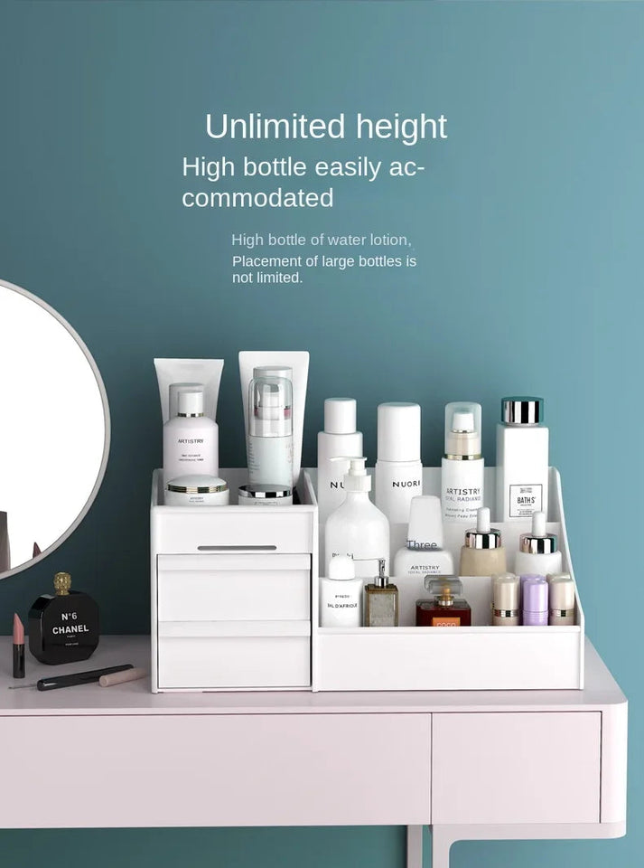 Plastic Drawer Makeup Storage Box Dormitory Finishing Shelf Cosmetics Skin Care Dressing Table Desktop Stationery Box Aimak Store