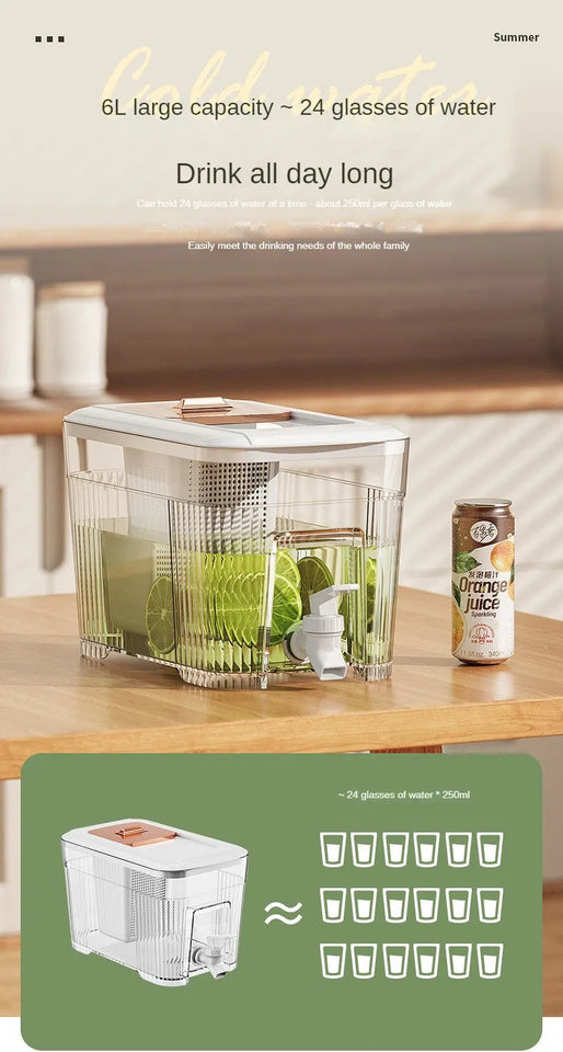 Cold Kettle with Faucet Household Put Refrigerator Fruit Tea Drinks Large Capacity High Temperature Resistant Cool Water Bottle Aimak Store