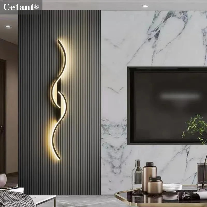 LED Wall Lamp Smart Remote Control Bedroom Bedside Living Room Staircases 60/80/100/120CM Led Home Lighting Wall Sconces Lustre Aimak Store