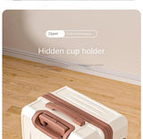 KO-KU 2024 Suitcase Set Female 20 Inch Boarding Suitcase USB/Type-C Port Water Cup Holder 26/28 inch Male Large Capacity Luggage Aimak Store