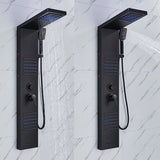Black LED Shower Panel Tower System Rain Waterfall Shower Column Hydroelectricity Massage Body Spa Bath Shower Faucet Mixer Aimak Store