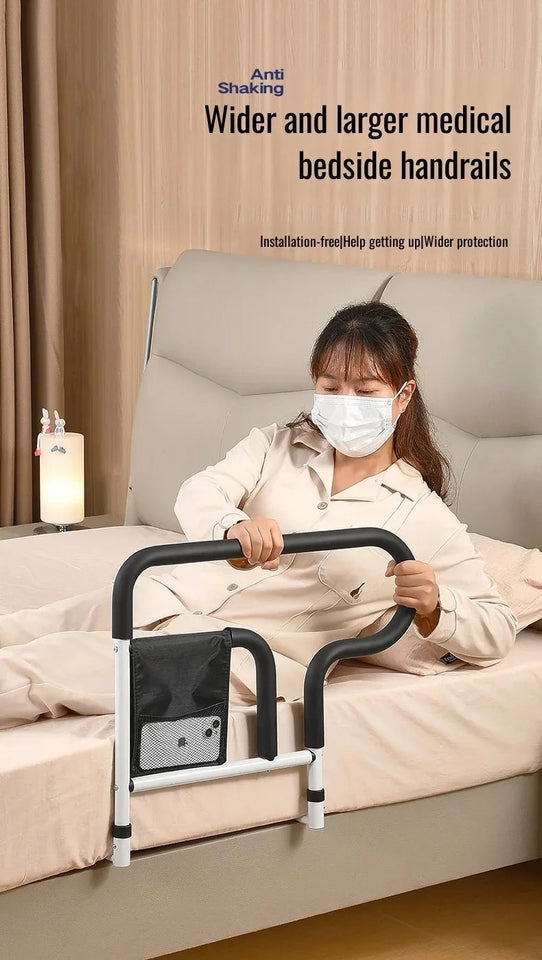 Bedside Guardrail for Elderly/Pregnant Women, Stainless Steel Bed Side Rail Protection Device, Adult Bed Handrail for Most Bed Aimak Store