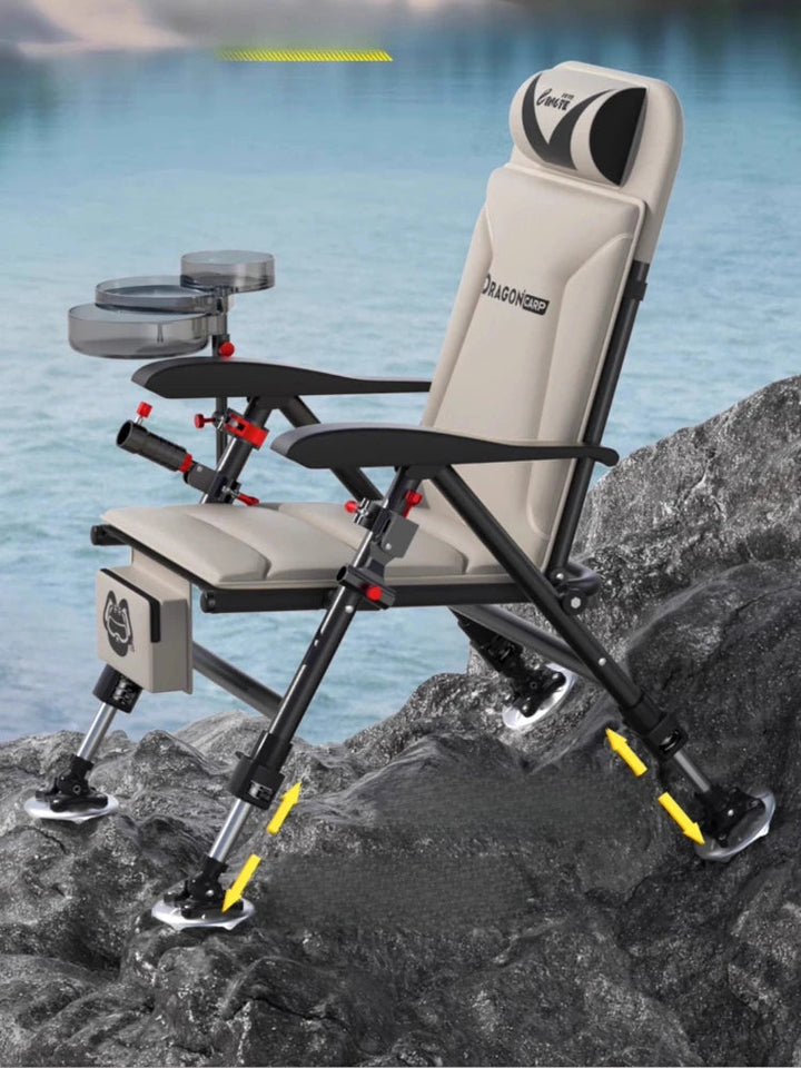 Ultralight European Folding Lounge Chair Fishing All-Terrain Portable Recliner Infinite Height Adjustment Ergo Wide Seat Comfort Aimak Store