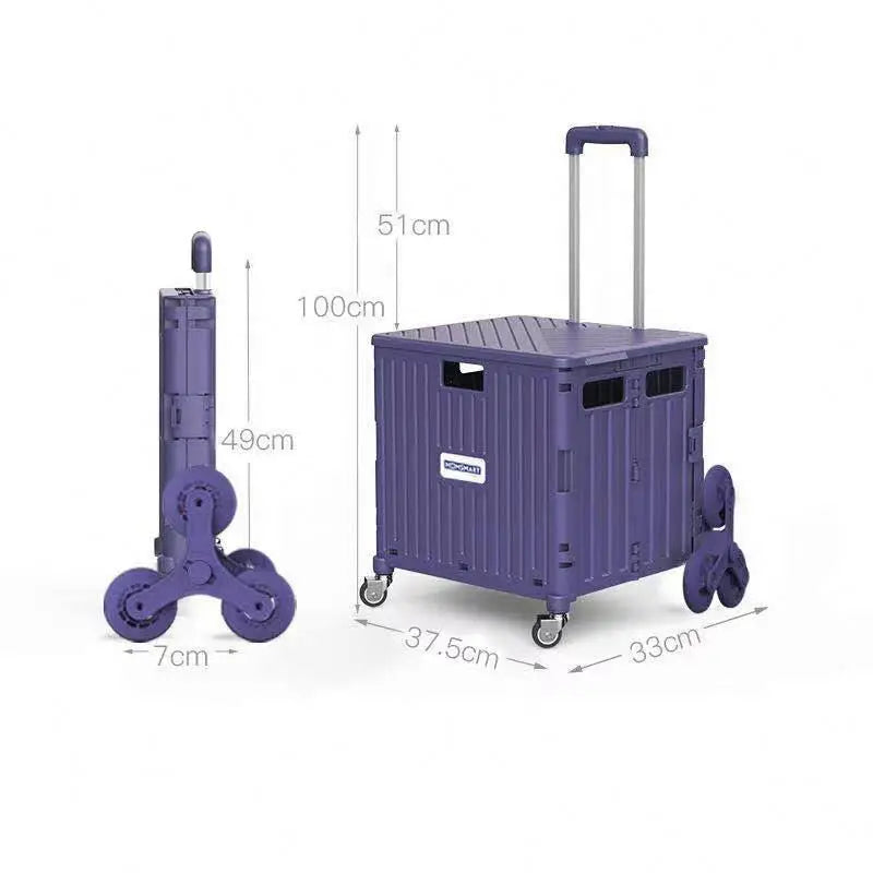 Climb Stair Trolley Cart Folding Grocery Shopping Cart Portable Folding Shopping Cart Aimak Store