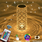 3/16 Colors Crystal Rose Table Lamp LED Rose Light Decoration Remote Control Romantic Diamond Atmosphere Light USB Night Light Aimak Store