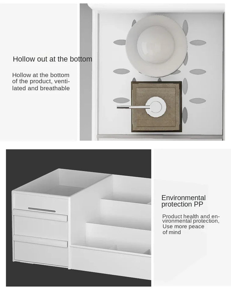 Plastic Drawer Makeup Storage Box Dormitory Finishing Shelf Cosmetics Skin Care Dressing Table Desktop Stationery Box Aimak Store