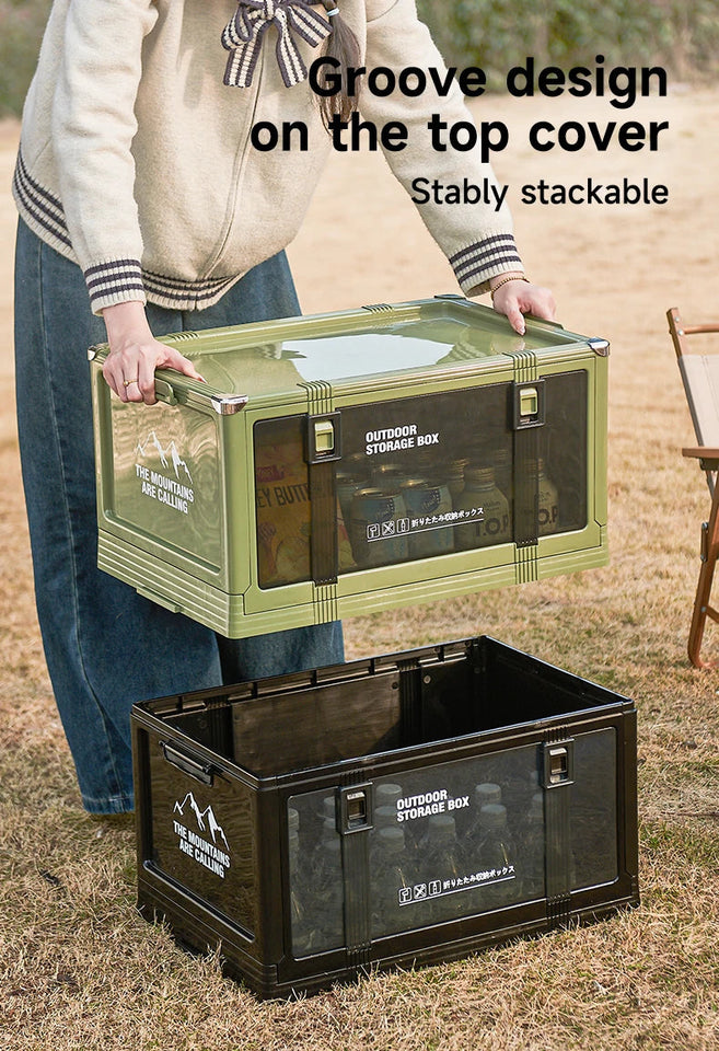 UFORU Outdoor camping storage box Car trunk organizer Car multilayer thickened with cover picnic storage folding box Aimak Store