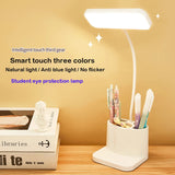 USB LED Table Lamp 3 Colors Eye Protection College Student Book Reading Lamp Night Light For Bedroom Bedside Learning Dormitory Aimak Store