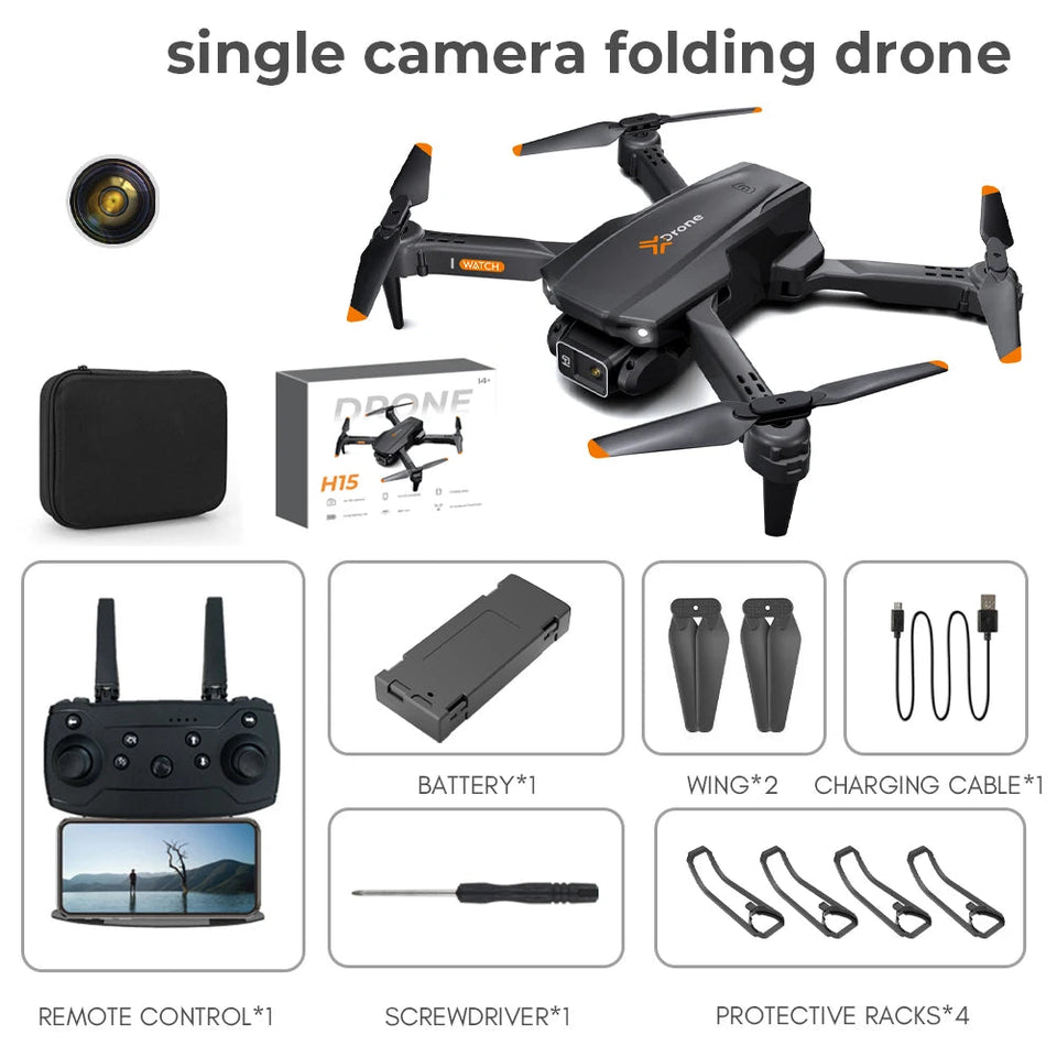 H15 Mini RC Drone With Camera HD Wifi Fpv Photography Quadcopter Fixed Height Selfie Professional Dron Gifts Toys for boys Aimak Store