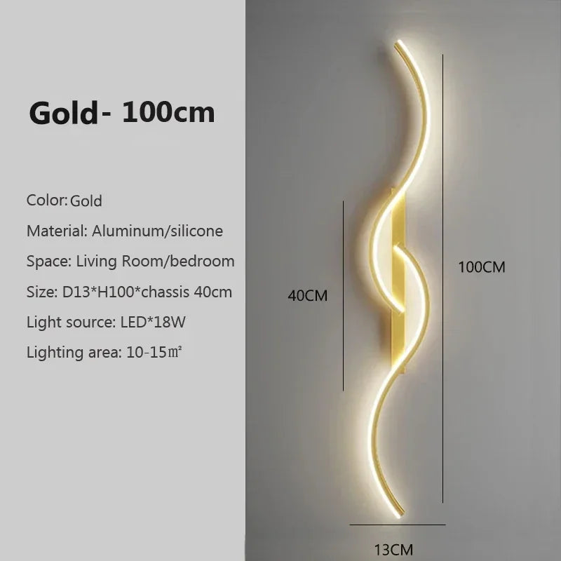 LED Wall Lamp 60/80/100CM Smart Remote Control Adjustable Color Temperature Brightness Bedroom Bedside Living Room Wall Sconces Aimak Store