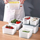 Multipurpose Refrigerator Storage Container with Drain Basket Crisper and Storage Box for Fruits Vegetables Aimak Store