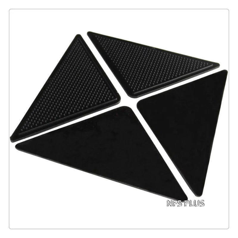 4 Pack Sticky Mat Carpet Rug Grippers 10.5x10.5x15cm Triangle Anti Slip Silicone Washable Reusable Floor Mat Door Carpet Pad Aimak Store