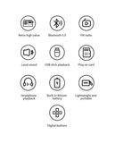 MLOVE BV800 Super-Portable Bluetooth Speaker with FM Radio,LCD Screen Display, Antenna, AUX Input, USB Disk, TF Card, MP3 Player Aimak Store