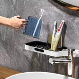 Punch-free Bathroom Shelf Wall-mounted Rotatable Rack  Corner Shower for Shampoo Makeup Organizer Bathroom Accessories Aimak Store