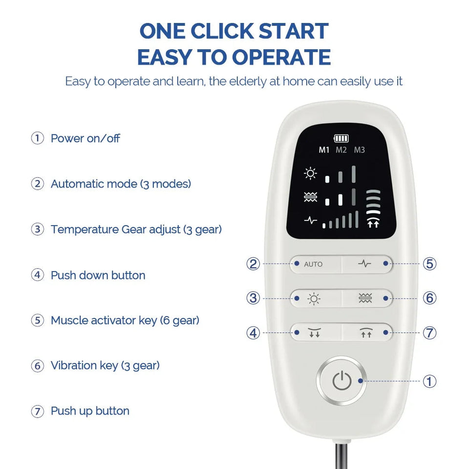 Ergonomic Electric Lumbar Traction Massager Adjustable Vibration Waist Spine Support Back Massage Machine Inflatable Stretcher Aimak Store