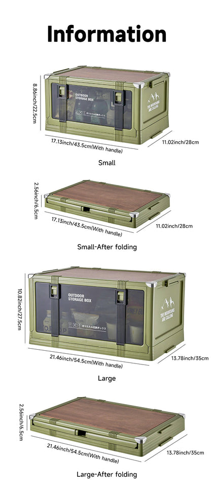 UFORU Outdoor camping storage box Car trunk organizer Car multilayer thickened with cover picnic storage folding box Aimak Store