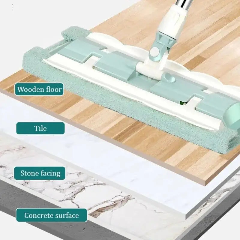 Flat Mop with Stainless Steel Handle, come with Reusable Washable Mop Cloths Aimak Store