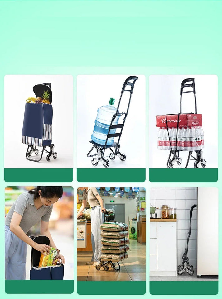 Light Grocery Shopping Trolley Household Climbing Stairs Folding Trailer Outdoor Travel Hand Pull Shopping Cart Aimak Store
