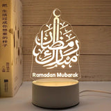 3D Moon Castle Acrylic LED Night Light Eid Mubarak Festival Ornaments Islamic Muslim Party Supplies 2025 Ramadan Home Decoration Aimak Store