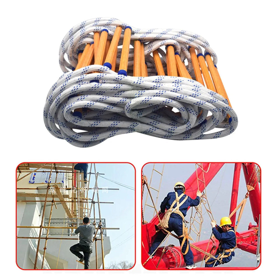 Emergency Escape Ladder Rope Portable Fast to Deploy Flame Resistant Aimak Store
