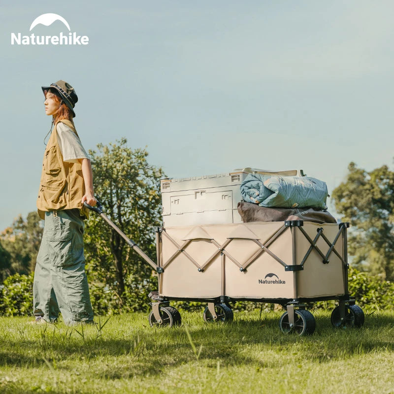 Naturehike Big Wheels Heavy Duty Folding Cart Outdoor Large Capacity Wagon Cart Beach Wagon For Sand Pull Trolley Camping Cart Aimak Store